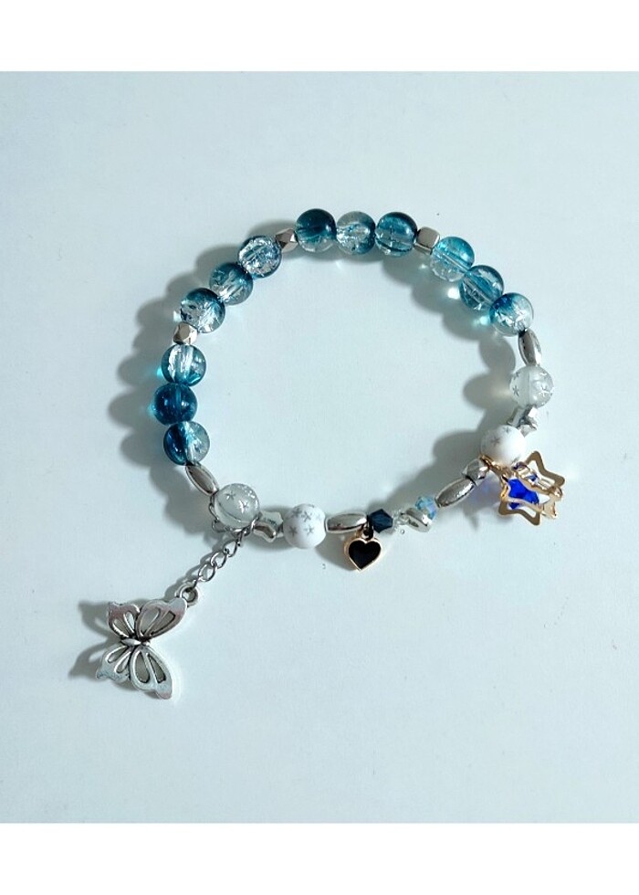 Yıldız süslemeli taş bileklik - Görsel 5