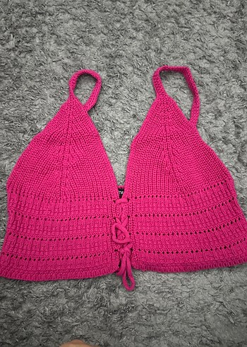 Pembe Bohem Mini Bralet