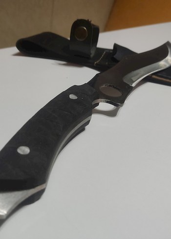 Kavisli Siyah Bıçak ve Kılıfı - Görsel 2