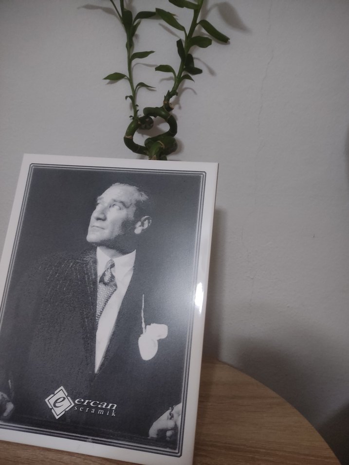 Atatürk portresi (fayansa işlenmiş) - Görsel 2