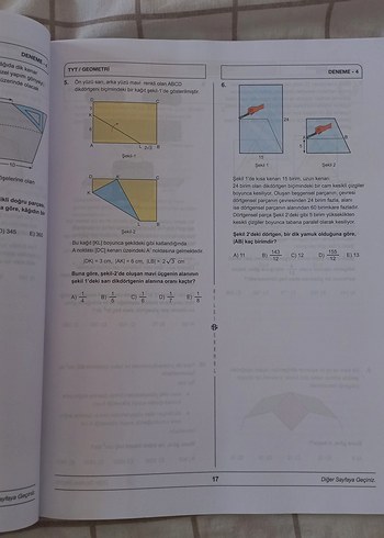 Beden Bilgi Sarmal Geometri AYT TYT branş denemeleri