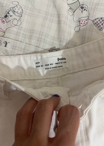 xs Beden beyaz Renk Beyaz Kadın Mini Denim Şort
