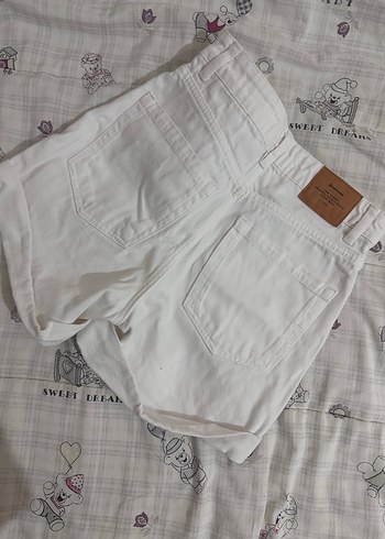 xs Beden Beyaz Kadın Mini Denim Şort