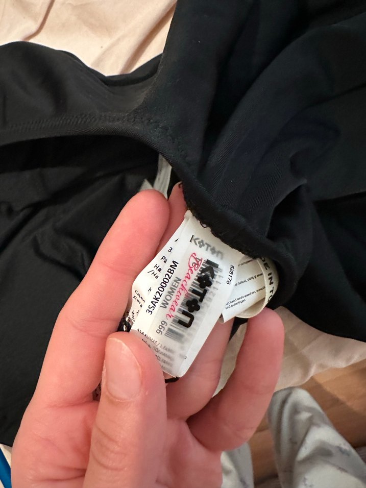 Siyah Strappy Fitilli Kadın Mayo - Görsel 2