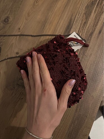  Beden bordo Renk Pull & bear şık çanta