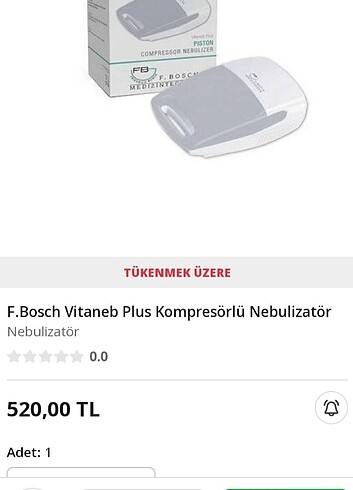 Bosch kompresörlü nebulizatör