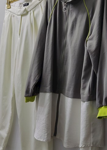 Gri Pamuklu Uzun Kollu Kadın Eşofman Takımı - Görsel 3