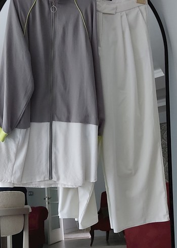 Gri Pamuklu Uzun Kollu Kadın Eşofman Takımı - Görsel 2