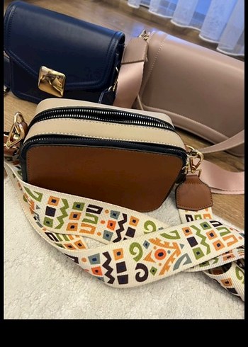 Desenli Çok Renkli Deri Kadın Çanta - Görsel 4