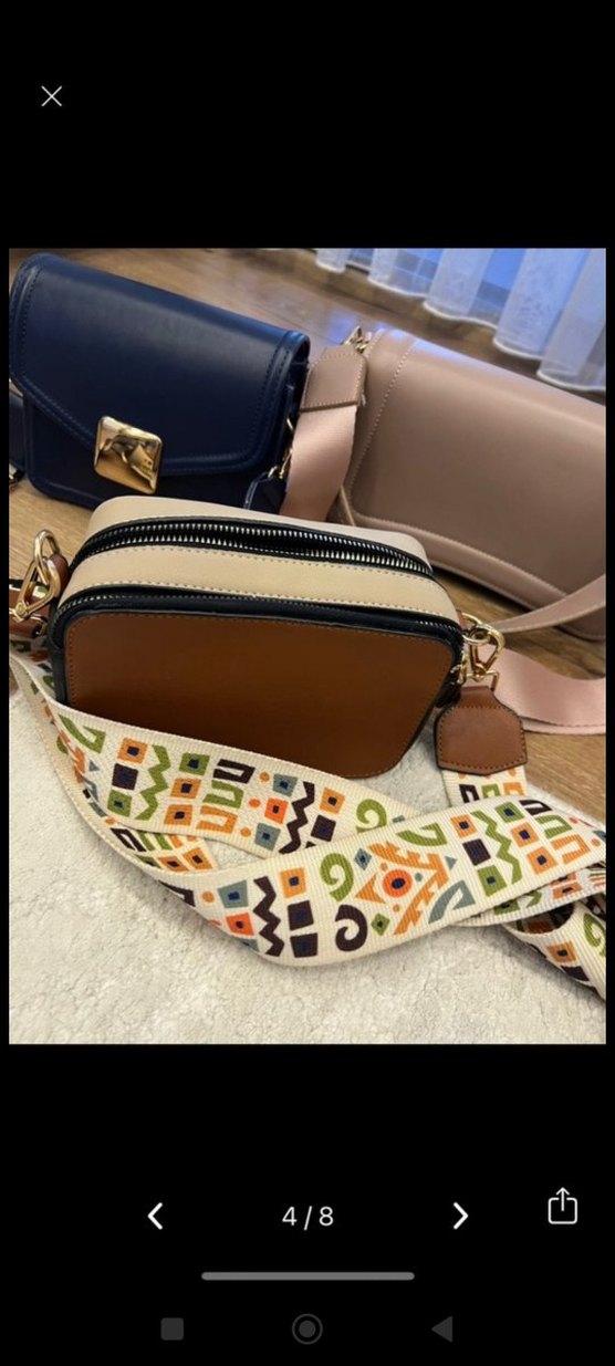 Desenli Çok Renkli Deri Kadın Çanta - Görsel 4