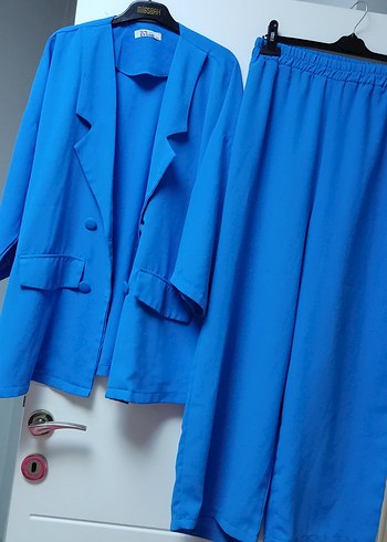 Mavi Düğmeli Kadın Blazer Ceket - Görsel 3