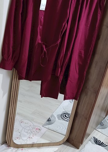 Zara Bordo Kadın Uzun Kollu Salaş Takım