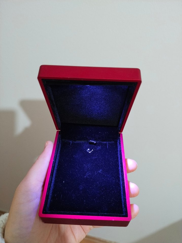 Klasik Elegan  Işıkli Kırmızı Parlak Kadın Bileklik Kutusu - Görsel 3