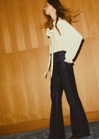 H&M Kadın Bol Kesim Denim Pantolon - Görsel 3