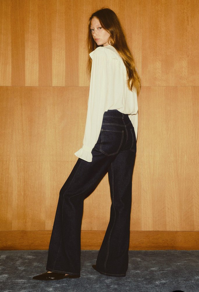 H&M Kadın Bol Kesim Denim Pantolon - Görsel 4