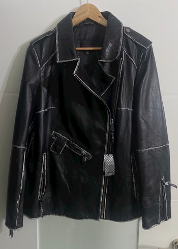 Tergan Kuzu Derisi Siyah Kadın Deri Ceket - Görsel 6