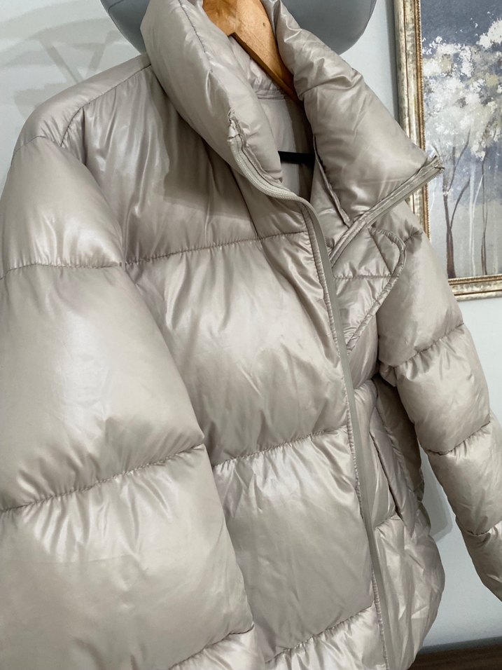 Mango Bej Kadın Şişme Mont - Görsel 4