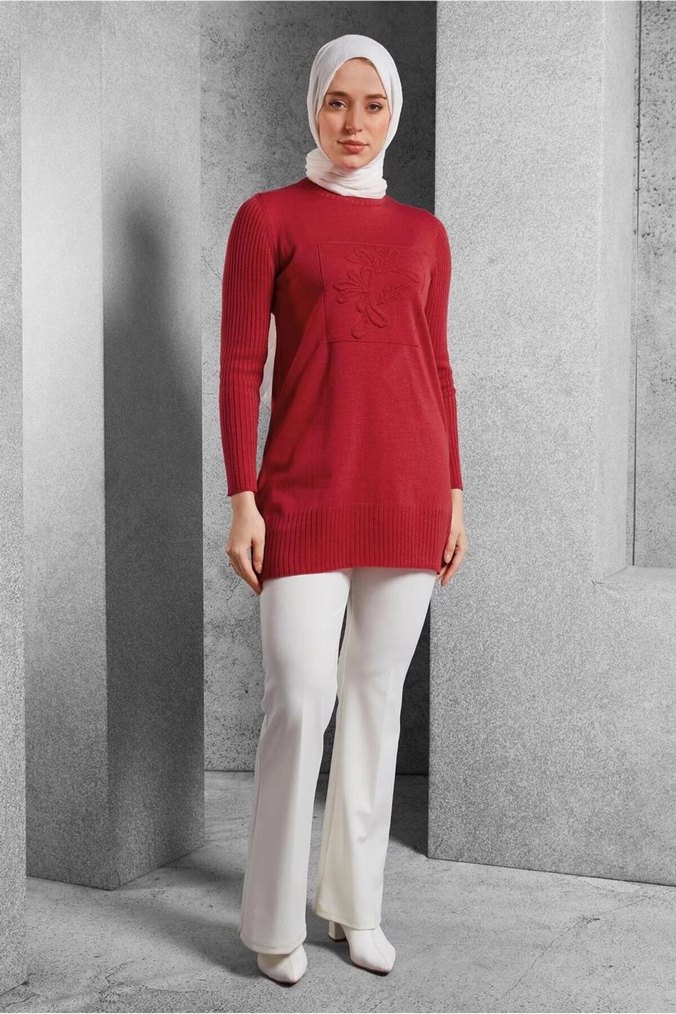 Alvina Triko Tunik Kazak - Görsel 2