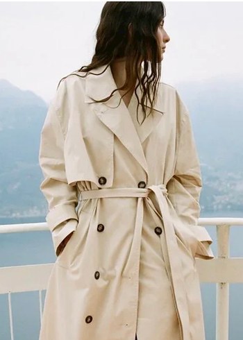 Zara Uzun Kadın Trençkot - Görsel 2