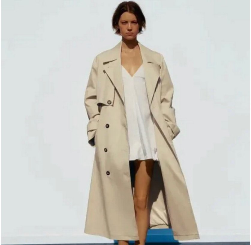 Zara Uzun Kadın Trençkot - Görsel 3