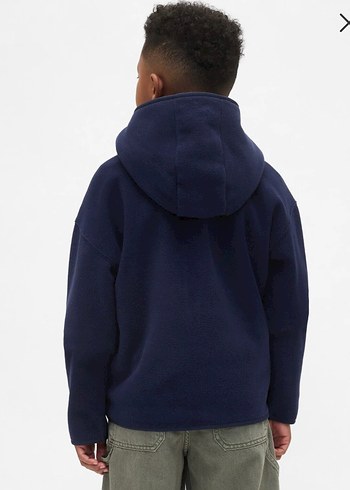 GAP Erkek Çocuk Lacivert Fermuarlı Sweatshirt Polar - Görsel 3