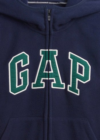 GAP Erkek Çocuk Lacivert Fermuarlı Sweatshirt Polar - Görsel 2