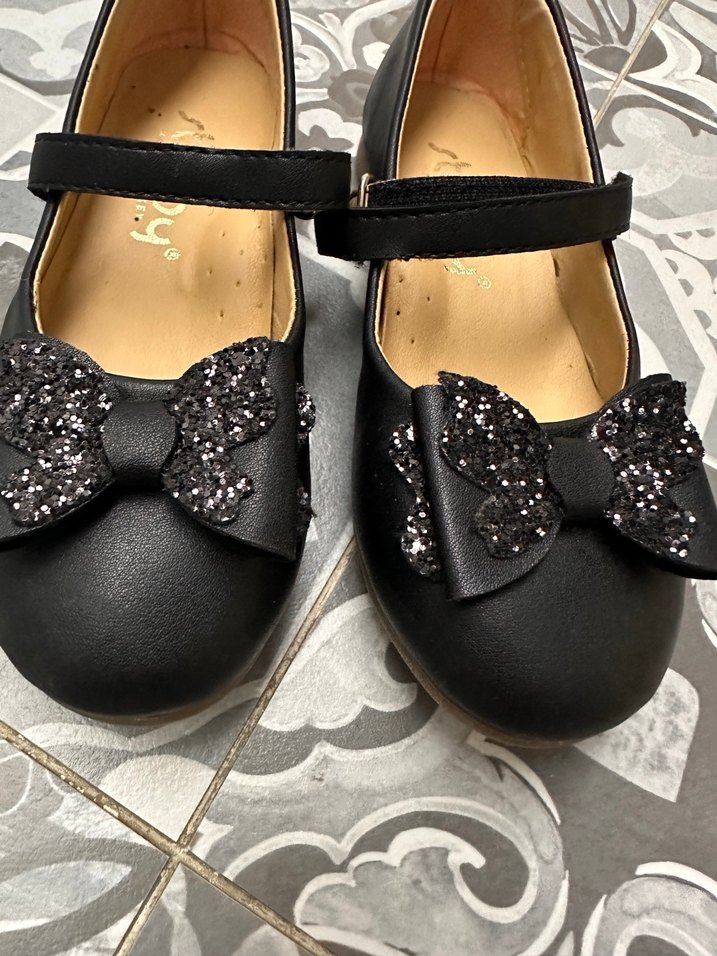 Siyah Fiyonklu Kız Babet Ayakkabı - Görsel 5