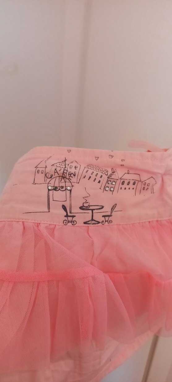 Pembe Fırfırlı Kız Çocuk Etek - Görsel 4