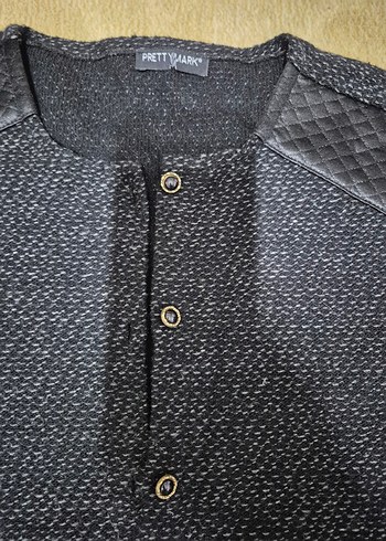 Düğmeli Gri Kadın Ceket - Görsel 2