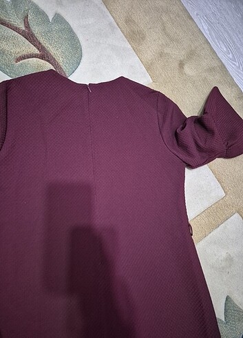 Bordo şık elbise - Görsel 5