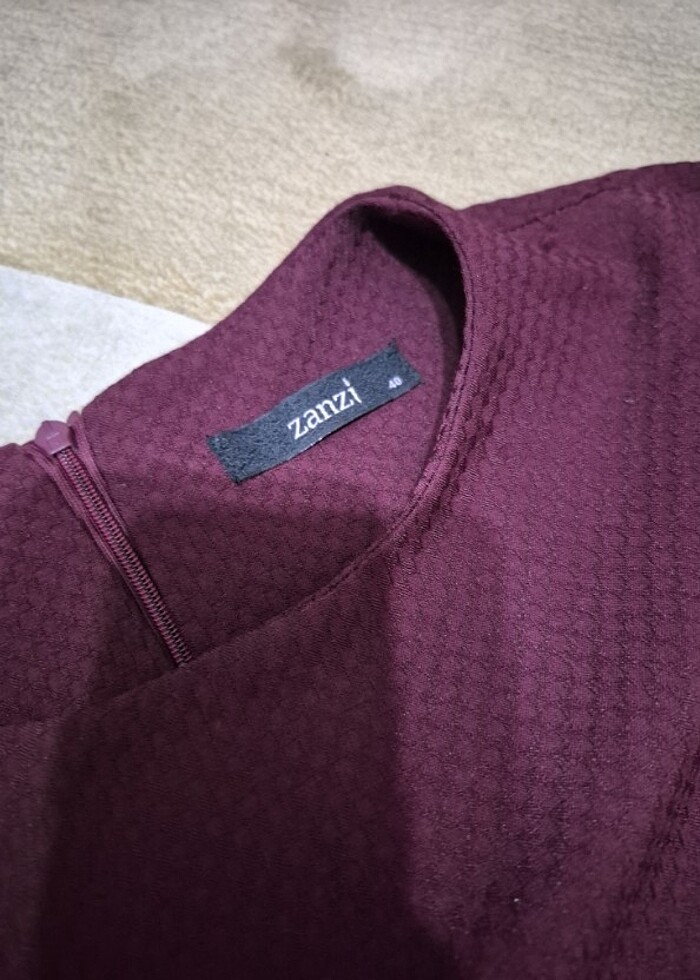 Bordo şık elbise - Görsel 4