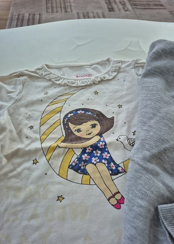 Kız Çocuk Gri Baskılı Sweatshirt - Görsel 2