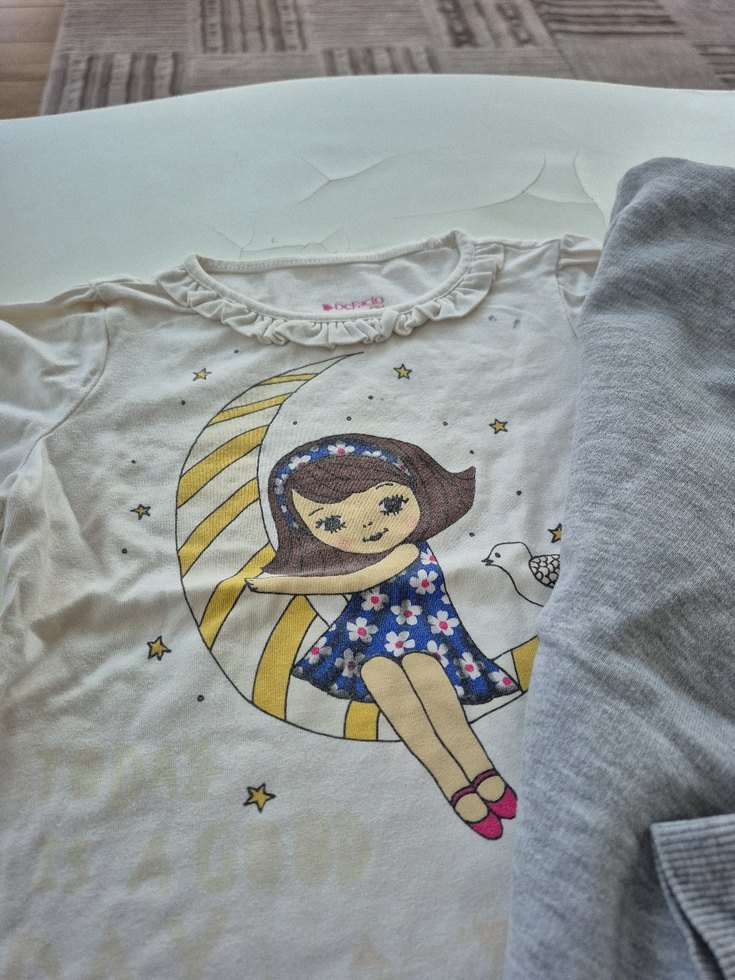 Kız Çocuk Gri Baskılı Sweatshirt - Görsel 2