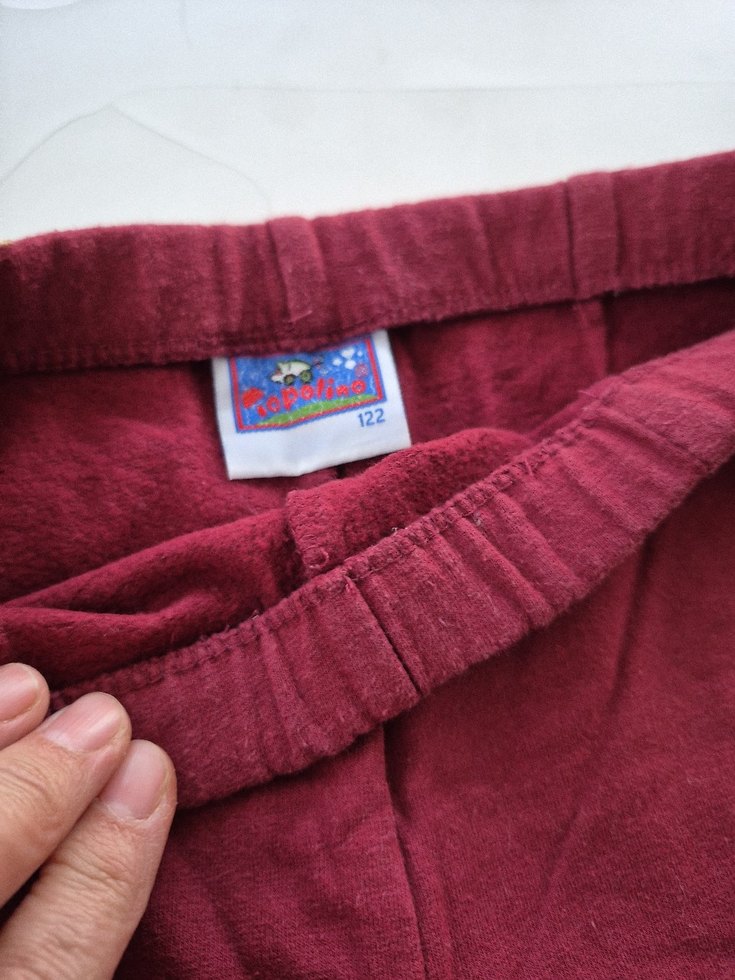 Bordo Nakışlı Kız Çocuk Pantolonu - Görsel 3