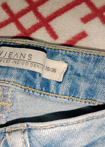 Nakışlı Mavi Kadın Kot Pantolon - Görsel 3