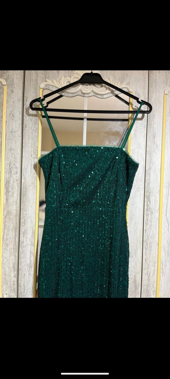 Yeşil payetli  Abiye Elbise - Görsel 2