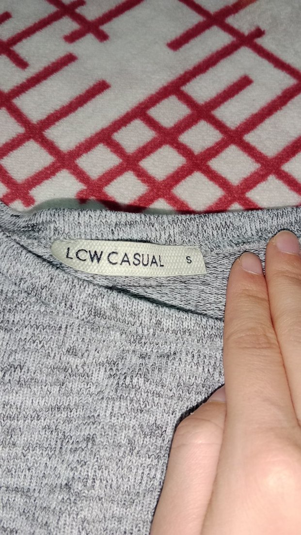 Gri Pamuklu Uzun Kollu Triko Kazak - Görsel 2