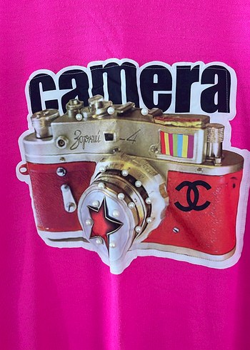 Pembe Baskılı Hamile Triko Tişört - Görsel 2