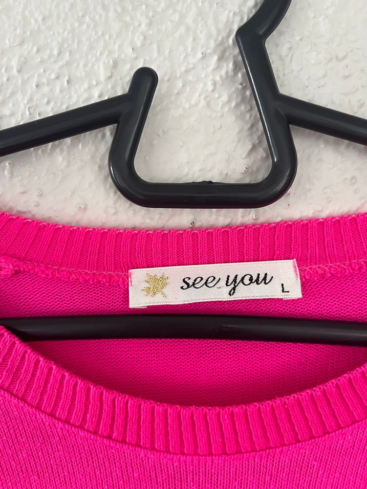 Pembe Baskılı Hamile Triko Tişört - Görsel 4