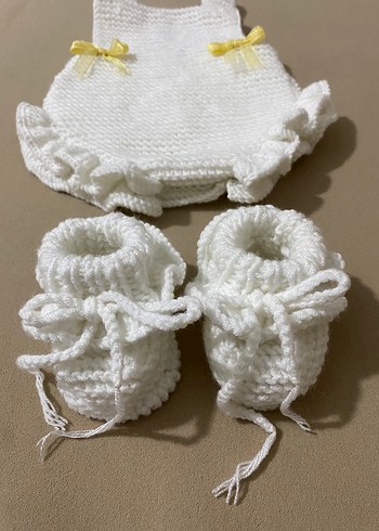 Renkli Örgü Kız Bebek Tulumları - Görsel 9