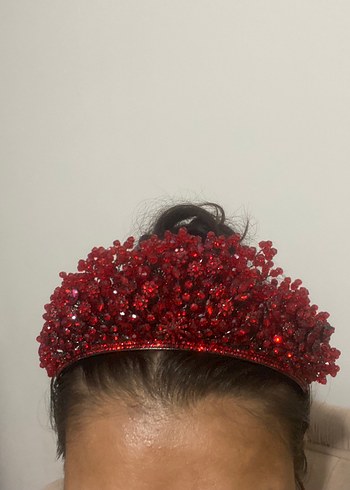 Kırmızı Boncuklu Bohem Saç Aksesuarı - Görsel 6