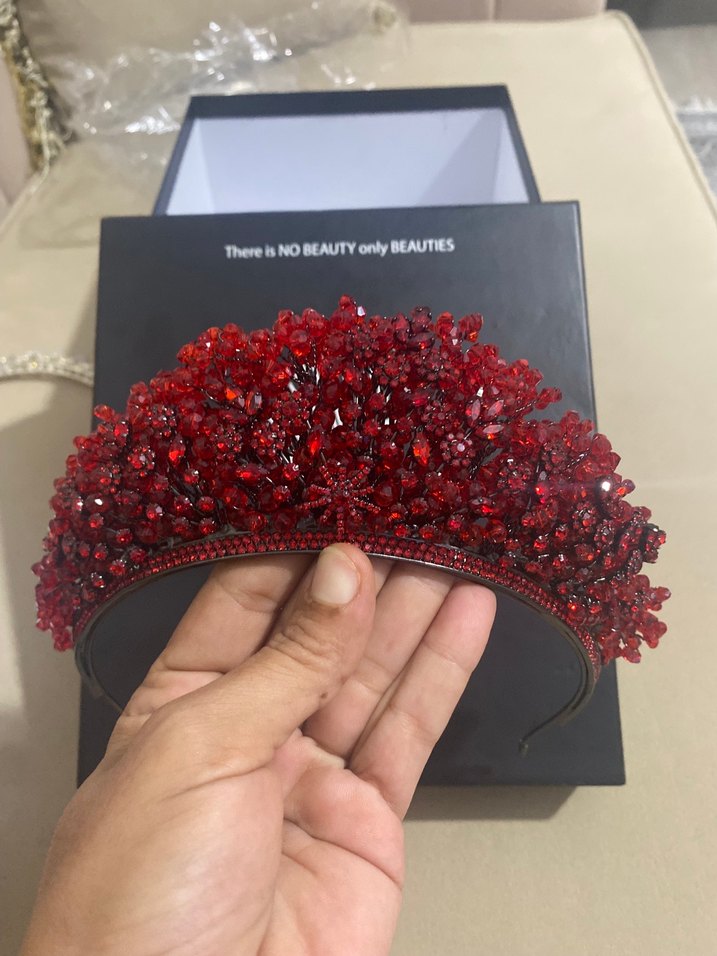 Kırmızı Boncuklu Bohem Saç Aksesuarı - Görsel 2