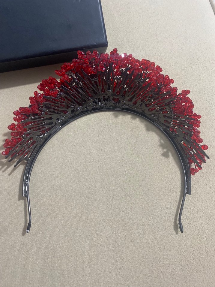 Kırmızı Boncuklu Bohem Saç Aksesuarı - Görsel 3