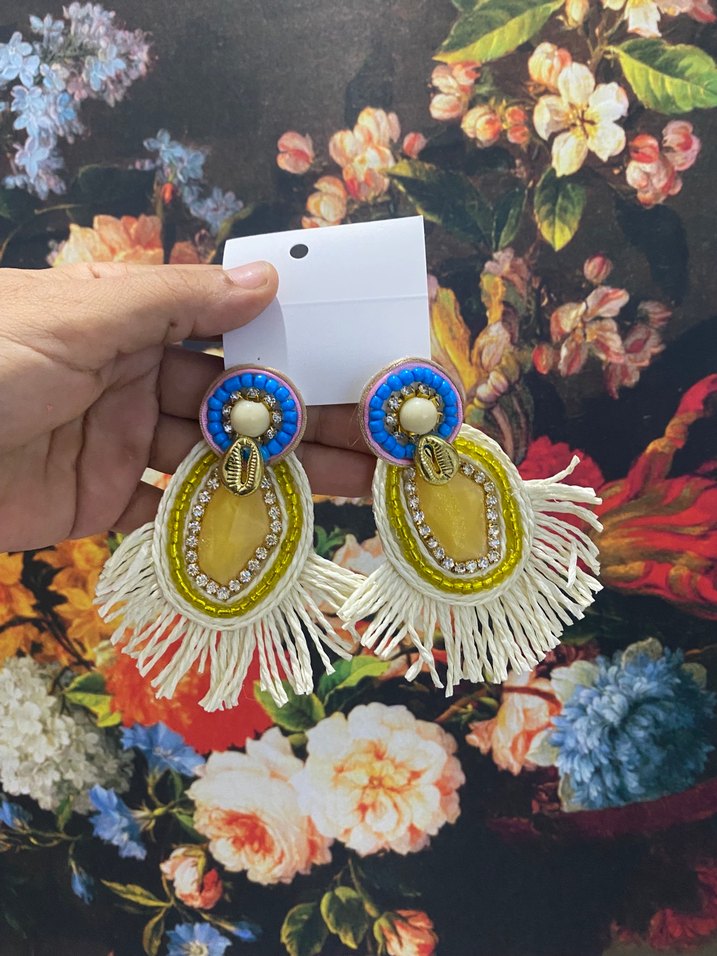 Renkli Boncuklu Bohem Küpe - Görsel 3