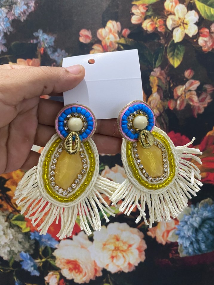 Renkli Boncuklu Bohem Küpe - Görsel 2