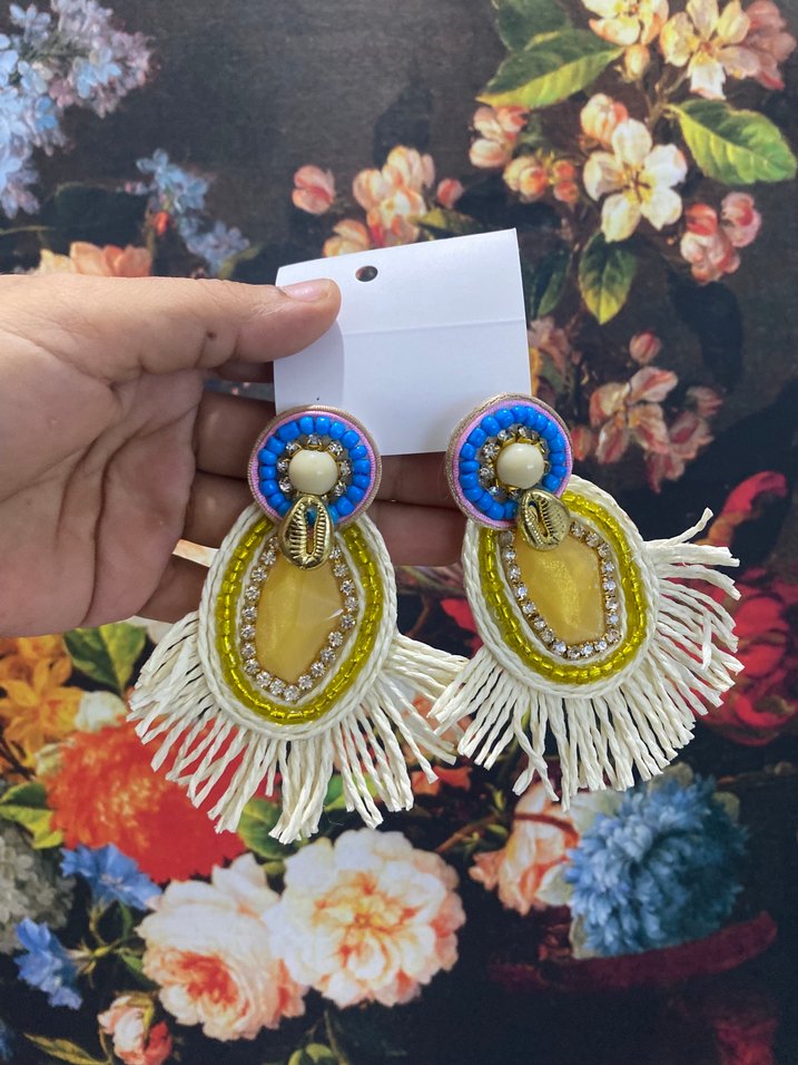 Renkli Boncuklu Bohem Küpe - Görsel 5