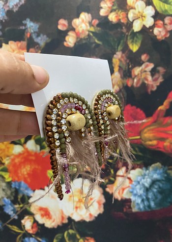 El yapımı boncuk küpe - Görsel 5