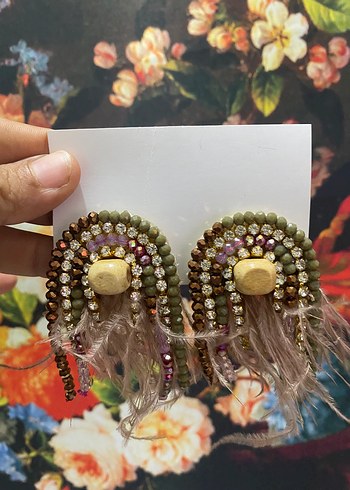 El yapımı boncuk küpe - Görsel 4