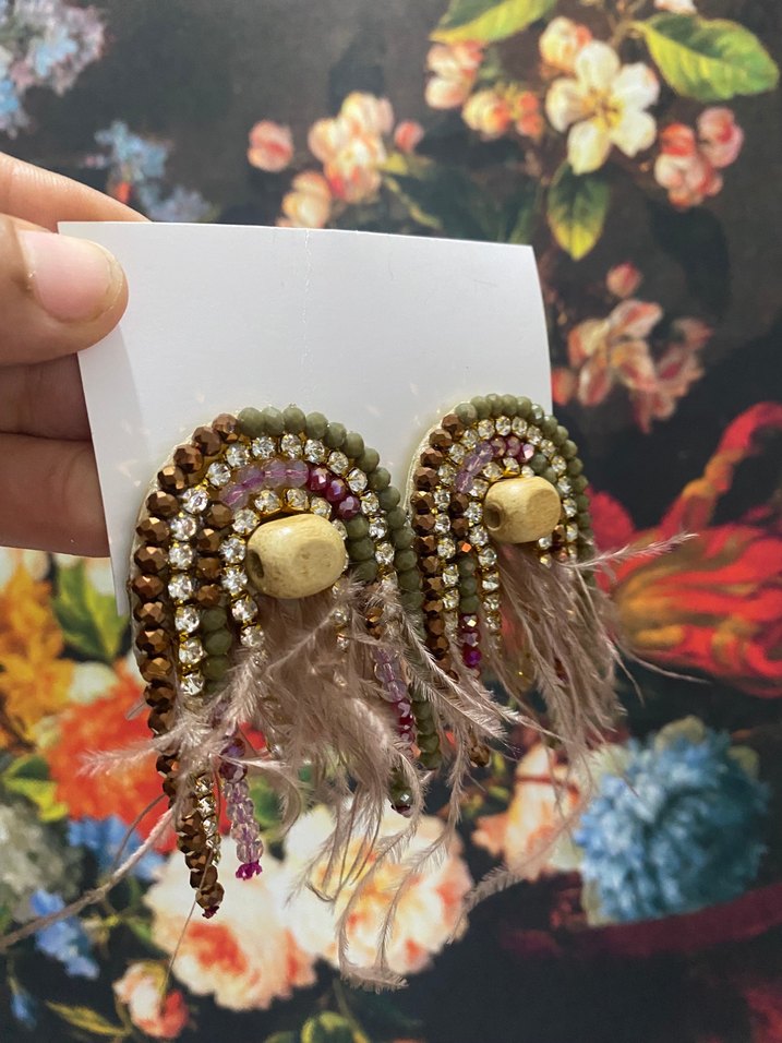 El yapımı boncuk küpe - Görsel 2