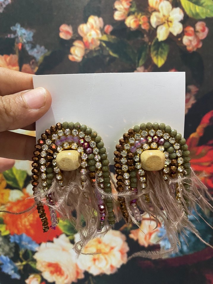 El yapımı boncuk küpe - Görsel 4